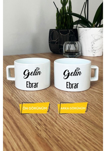 Kişiye Özel Gelin Lüks Fincan Beyaz Nişan Düğün Söz Isteme Hediyesi