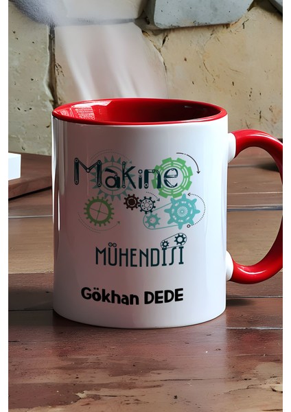 Kişiye Özel Makine Mühendisi Kupa Bardak Kırmızı Mühendisler Günü Hediyesi modelleri