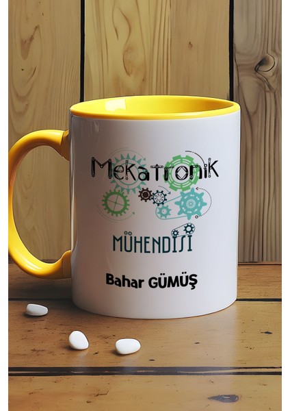 Kişiye Özel Mekatronik Mühendisi Kupa Bardak Sarı Mühendisler Günü Hediyesi