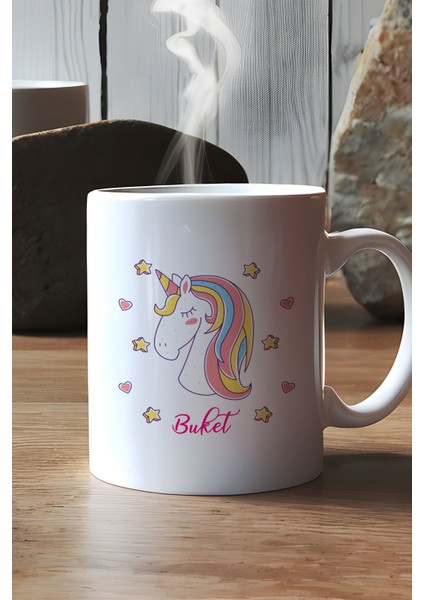 Kişiye Özel Unicorn Kupa Bardak Beyaz Kız Çocuğa Doğum Günü Hediyesi modelleri