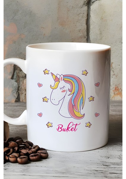 Kişiye Özel Unicorn Kupa Bardak Beyaz Kız Çocuğa Doğum Günü Hediyesi fırsatları