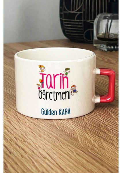 Kişiye Özel Tarih Öğretmeni Lüks Fincan Turuncu Öğretmenler Günü Hediyeleri