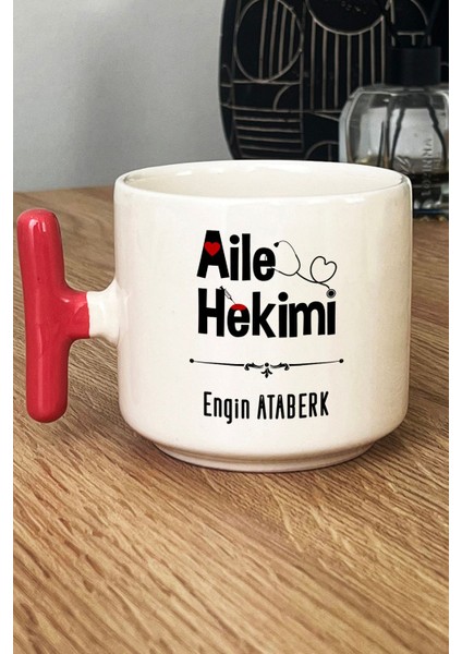 Kişiye Özel Aile Hekimi Doktor Kupa Bardak T Kulplu Pembe Tıp Bayramı Hediyesi