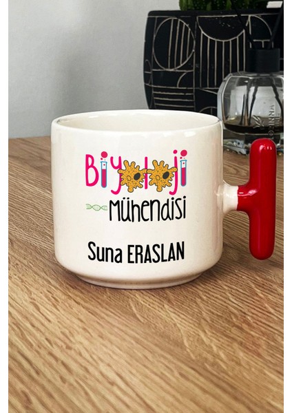 Kişiye Özel Biyoloji Mühendisi Kupa Bardak T Kulplu Kırmızı Mühendisler Günü Hediyesi fiyatları