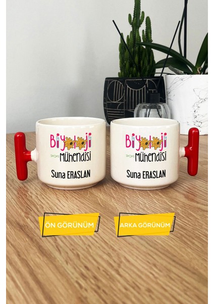 Kişiye Özel Biyoloji Mühendisi Kupa Bardak T Kulplu Kırmızı Mühendisler Günü Hediyesi modelleri