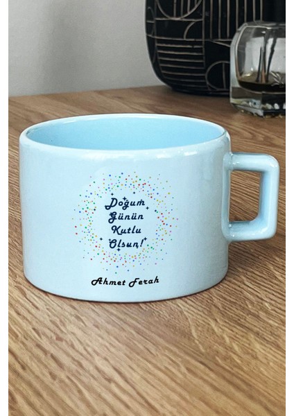 Kişiye Özel Doğum Günü Hediyesi Pastel Fincan Mavi Arkadaşa Hediye fiyatları