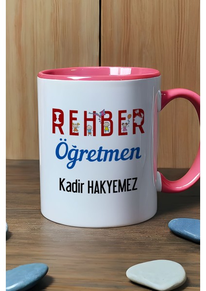 Kişiye Özel Rehber Öğretmen Kupa Bardak Pembe Öğretmenler Günü Hediyesi