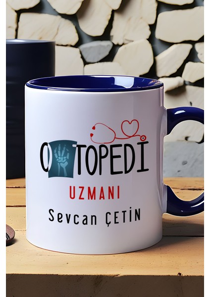 Kişiye Özel Ortopedi Uzmanı Kupa Bardak Lacivert Isme Özel Tıp Bayramı Hediyeleri fiyatları
