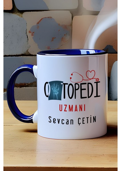 Kişiye Özel Ortopedi Uzmanı Kupa Bardak Lacivert Isme Özel Tıp Bayramı Hediyeleri modelleri