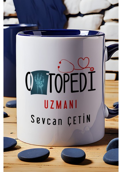 Kişiye Özel Ortopedi Uzmanı Kupa Bardak Lacivert Isme Özel Tıp Bayramı Hediyeleri indirimleri