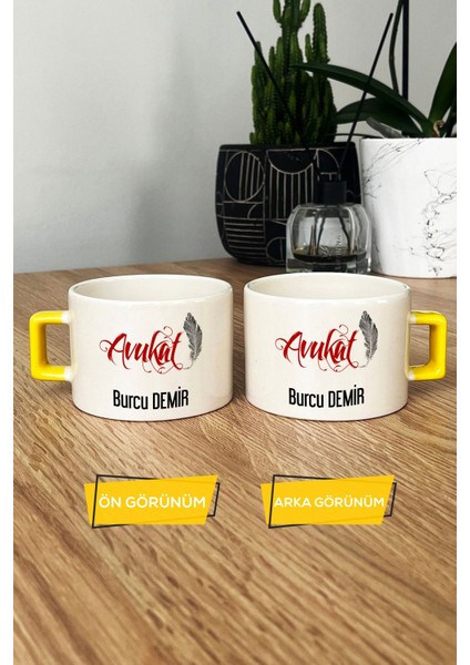Kişiye Özel Avukat Lüks Fincan Sarı Avukatlar Günü Hediyesi