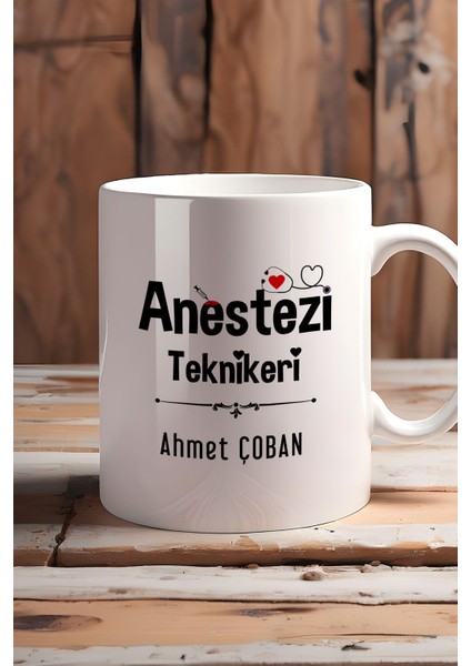 Kişiye Özel Anestezi Teknikeri Kupa Bardak Beyaz Tıp Bayramı Hediyesi