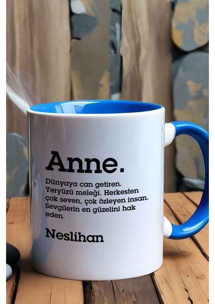 Kişiye Özel Anne Kupa Bardak Mavi Isme Özel Anneler Günü Hediyesi fiyatları