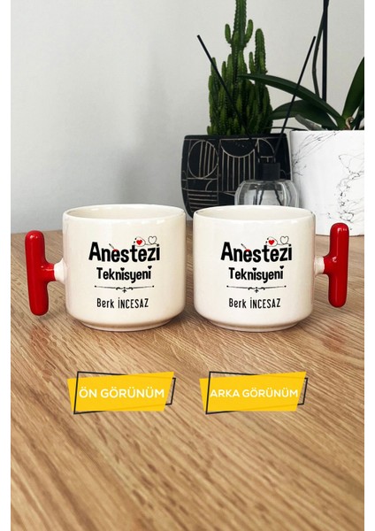 Kişiye Özel Anestezi Teknisyeni Kupa Bardak T Kulplu Kırmızı Tıp Bayramı Hediyesi