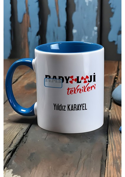 Kişiye Özel Radyoloji Teknikeri Kupa Bardak Mavi Isme Özel Tıp Bayramı Hediyeleri