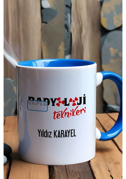 Kişiye Özel Radyoloji Teknikeri Kupa Bardak Mavi Isme Özel Tıp Bayramı Hediyeleri