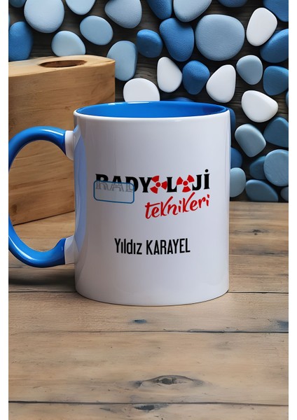 Kişiye Özel Radyoloji Teknikeri Kupa Bardak Mavi Isme Özel Tıp Bayramı Hediyeleri