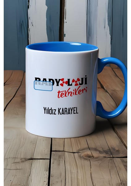 Kişiye Özel Radyoloji Teknikeri Kupa Bardak Mavi Isme Özel Tıp Bayramı Hediyeleri