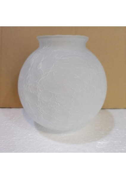 Osmanlı Avize Camı Mat Beyaz Çatlak Desenli(Ağız Çapı 7,5-8 cm )