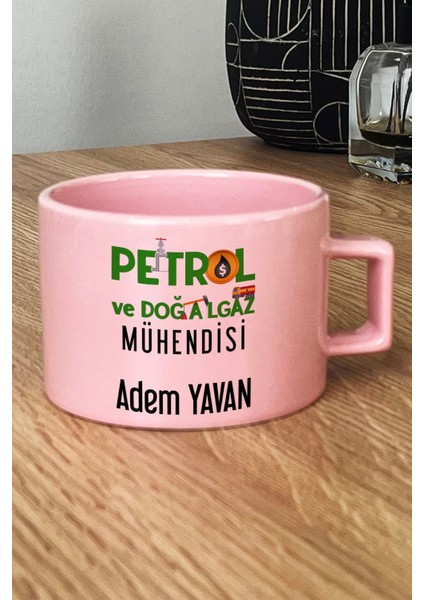 Kişiye Özel Petrol Mühendisi Pastel Fincan Pembe Mühendisler Günü Hediyesi fiyatları