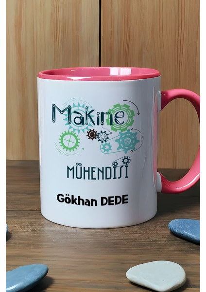Kişiye Özel Makine Mühendisi Kupa Bardak Pembe Mühendisler Günü Hediyesi