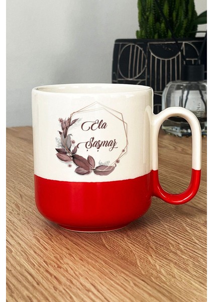 Kişiye Özel Çiçek Tasarımlı Isme Özel Pro Kupa Bardak Kırmızı Isim Soyisim Yazılı fiyatları