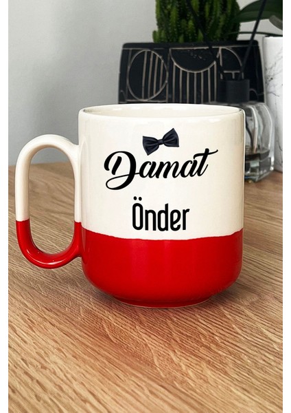 Kişiye Özel Damat Pro Kupa Bardak Kırmızı Düğün Nişan Söz Hediyesi