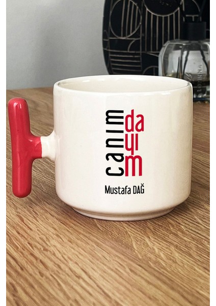 Kişiye Özel Canım Dayım Kupa Bardak T Kulplu Pembe Dayıya Doğum Günü Hediyesi