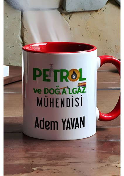 Kişiye Özel Petrol Mühendisi Kupa Bardak Kırmızı Mühendisler Günü Hediyesi modelleri