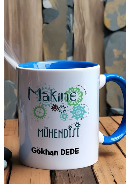 Kişiye Özel Makine Mühendisi Kupa Bardak Mavi Mühendisler Günü Hediyesi