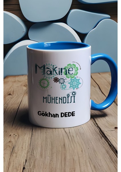 Kişiye Özel Makine Mühendisi Kupa Bardak Mavi Mühendisler Günü Hediyesi