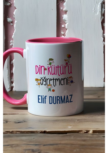 Kişiye Özel Din Kültürü Öğretmeni Kupa Bardak Pembe Öğretmenler Günü Hediyesi fiyatları