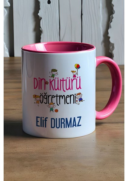 Kişiye Özel Din Kültürü Öğretmeni Kupa Bardak Pembe Öğretmenler Günü Hediyesi fırsatları