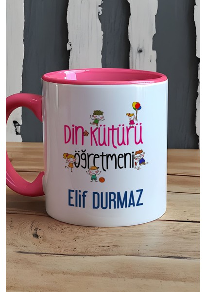 Kişiye Özel Din Kültürü Öğretmeni Kupa Bardak Pembe Öğretmenler Günü Hediyesi indirimleri