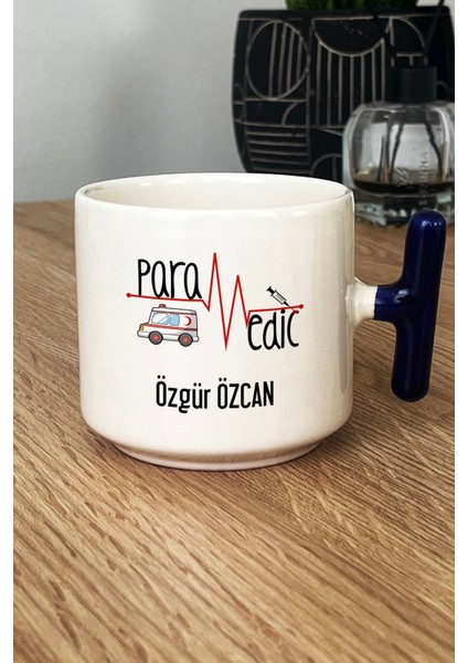 Kişiye Özel Paramedik Kupa Bardak T Kulplu Lacivert Isme Özel Tıp Bayramı Hediyeleri