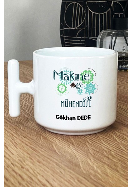 Kişiye Özel Makine Mühendisi Kupa Bardak T Kulplu Beyaz Mühendisler Günü Hediyesi