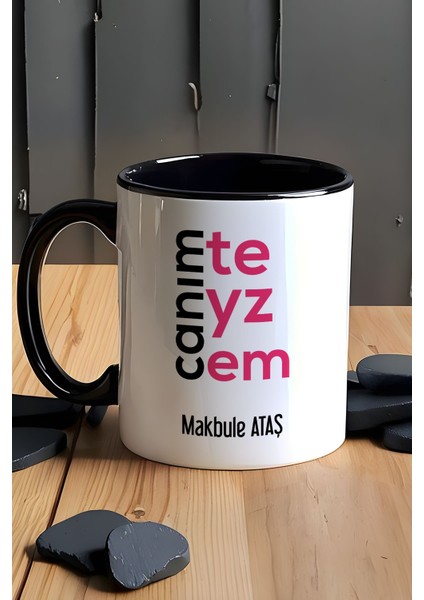 Kişiye Özel Canım Teyzem Kupa Bardak Siyah Teyzeye Anneler Günü Hediyesi fırsatları