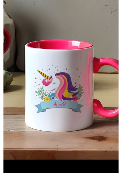 Kişiye Özel Unicorn Kupa Bardak Pembe Kız Çocuğa Hediye modelleri