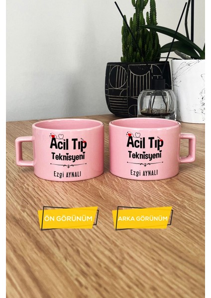 Kişiye Özel Acil Tıp Teknisyeni Pastel Fincan Pembe Att Tıp Bayramı Hediyesi modelleri