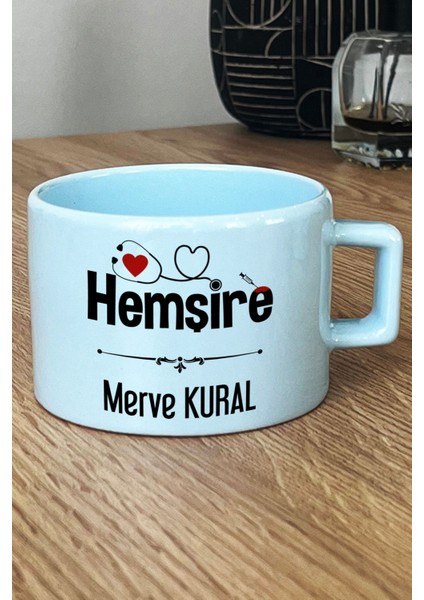Kişiye Özel Hemşire Pastel Fincan Mavi Isme Özel Tıp Bayramı Hediyesi fiyatları