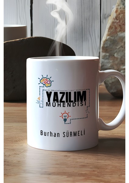 Kişiye Özel Yazılım Mühendisi Kupa Bardak Beyaz Mühendisler Günü Hediyesi