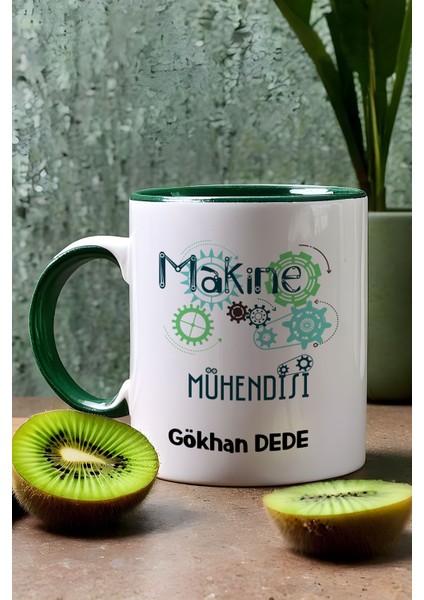 Kişiye Özel Makine Mühendisi Kupa Bardak Yeşil Mühendisler Günü Hediyesi