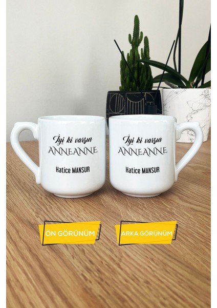 Kişiye Özel Iyi Ki Varsın Anneanne Kupa Bardak Oval Anneler Günü Hediyesi modelleri