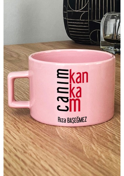 Kişiye Özel Canım Kankam Pastel Fincan Pembe Arkadaşa Doğum Günü Hediyesi