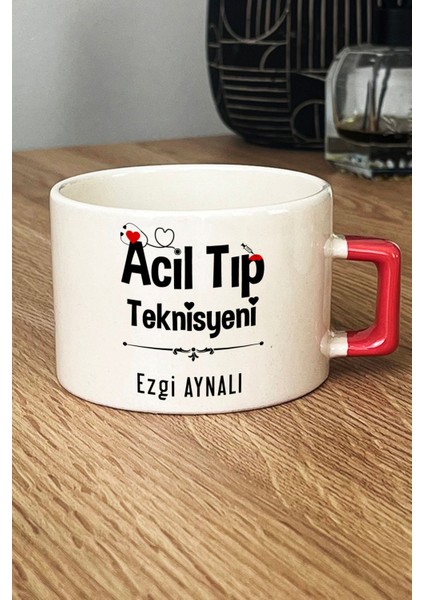 Kişiye Özel Acil Tıp Teknisyeni Lüks Fincan Turuncu Att Tıp Bayramı Hediyesi
