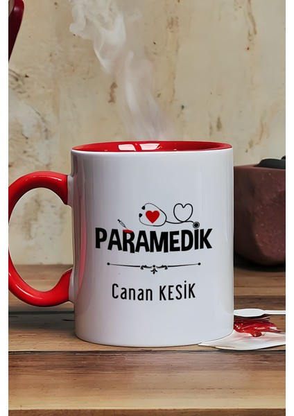 Kişiye Özel Paramedik -2- Kupa Bardak Kırmızı Att Tıp Bayramı Hediyesi