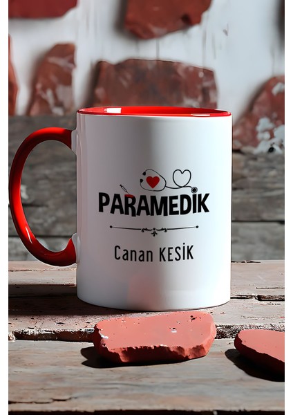 Kişiye Özel Paramedik -2- Kupa Bardak Kırmızı Att Tıp Bayramı Hediyesi