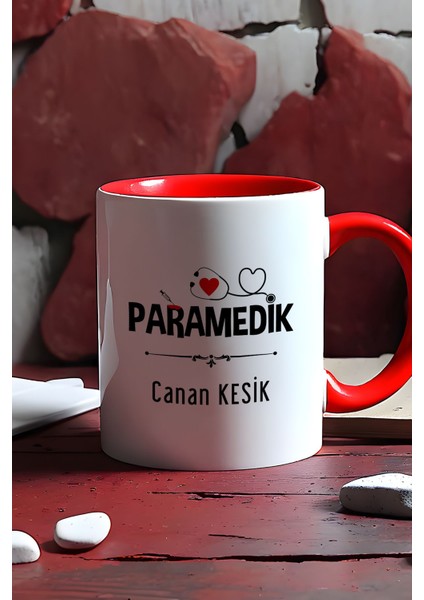 Kişiye Özel Paramedik -2- Kupa Bardak Kırmızı Att Tıp Bayramı Hediyesi