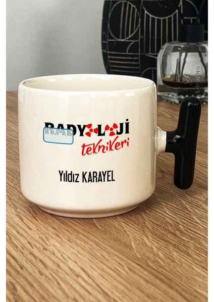 Kişiye Özel Radyoloji Teknikeri Kupa Bardak T Kulplu Siyah Isme Özel Tıp Bayramı Hediyeleri
