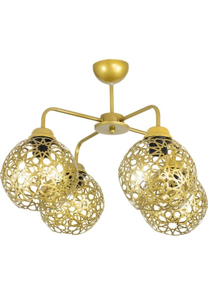 Dörtlü Selçuklu Model Modern Gold Plafonyer Avize